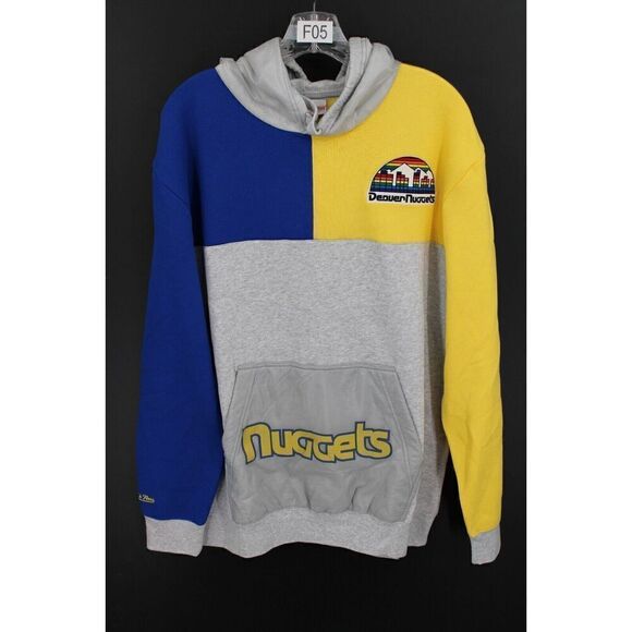 MITCHELL & NESS Men’s Denver Nuggets Hooded Sweatshirt Size Large ( NWOT ) - Picture 1 of 13